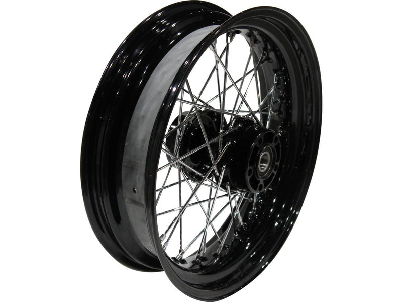 OEM Style 40-Spoke Front Wheels Black - 16 x 3.0 Inch