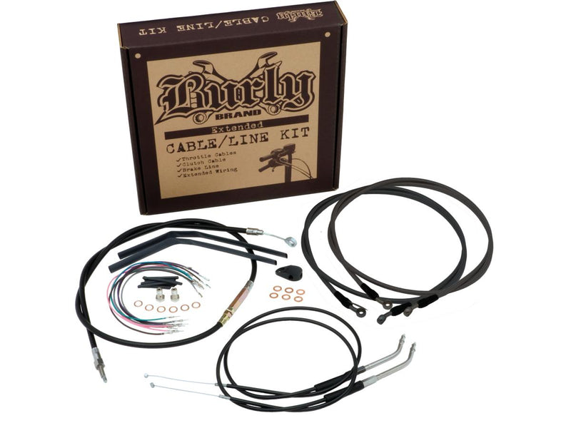 T-Bar Cable Kit Black Vinyl ABS 12 Inch For 18-23 FLSB