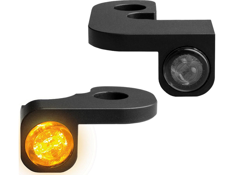 Nano Series LED Turn Signals Black Anodized Smoke LED For 90-03 Sportster