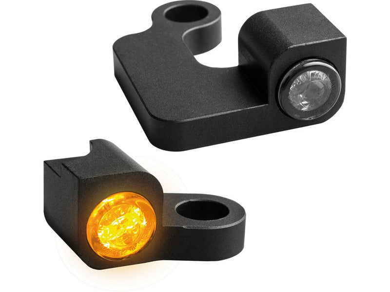 Nano Series LED Turn Signals Black Anodized Smoke LED For 04-13 Sportster