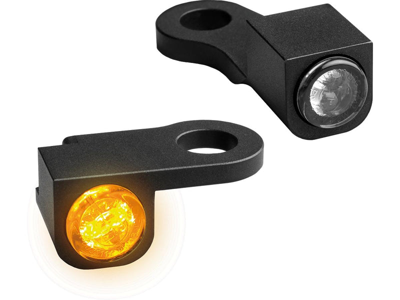 Nano Series LED Turn Signals Black Anodized Smoke LED For 14-20 Sportster