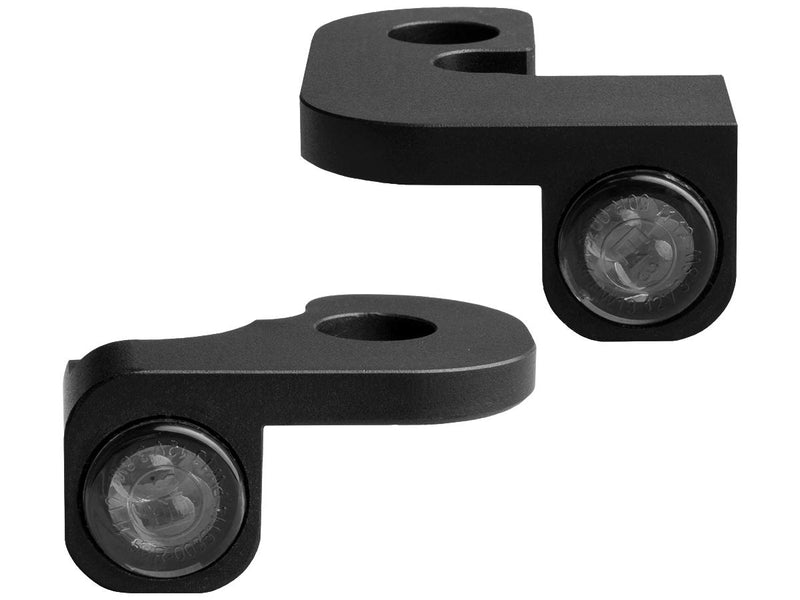 Nano Series LED Turn Signals Black Anodized Smoke LED For 91-17 Dyna