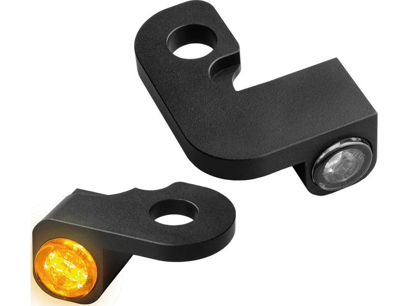 Nano Series LED Turn Signals Black Anodized Smoke LED For 90-14 Softail