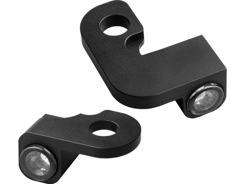 Nano Series LED Turn Signals Black Anodized Smoke LED For 90-14 Softail