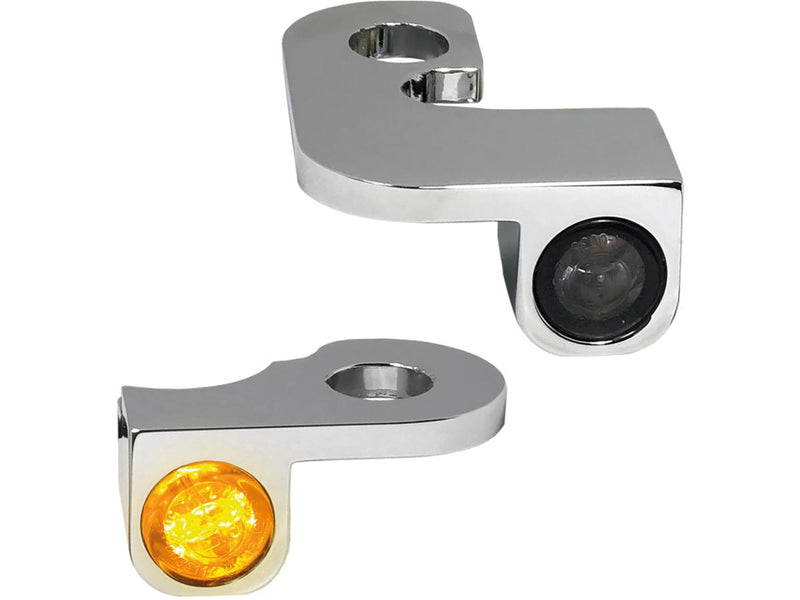 Nano Series LED Turn Signals Chrome Smoke LED For 90-14 Softail