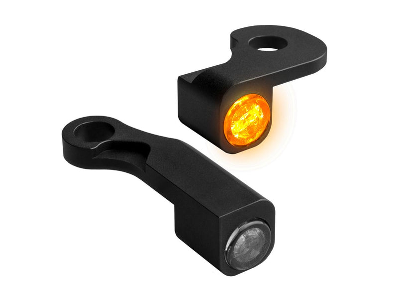 Nano Series LED Turn Signals Black Anodized Smoke LED For 15-17 Softail