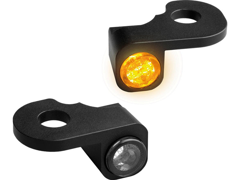 Nano Series LED Turn Signals Black Anodized Smoke LED For 14-20 Touring