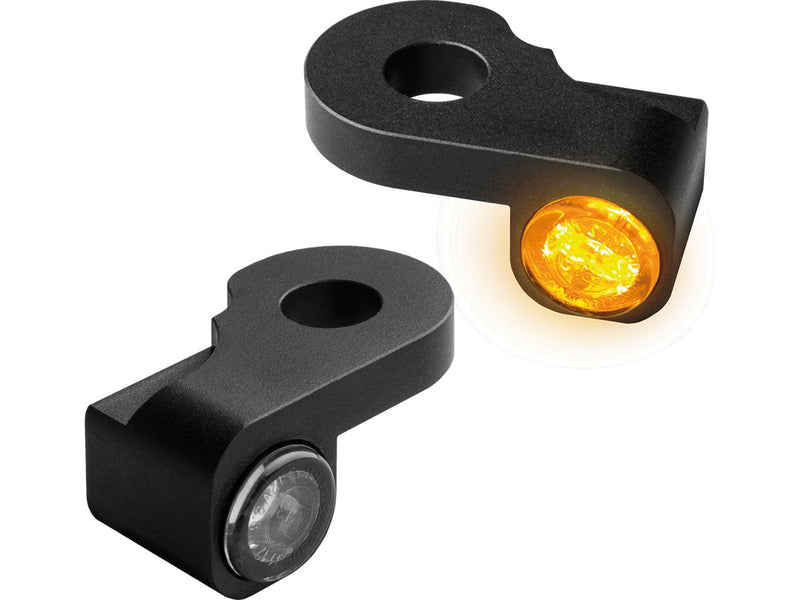 Nano Series LED Turn Signals Black Anodized Smoke LED For 02-17 V-Rod