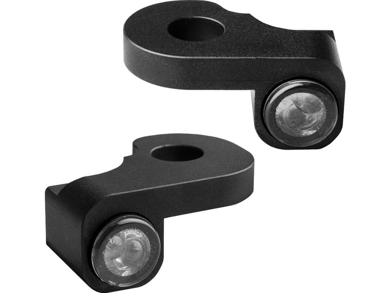 Nano Series LED Turn Signals Black Anodized Smoke LED For 16-17 FXDLS