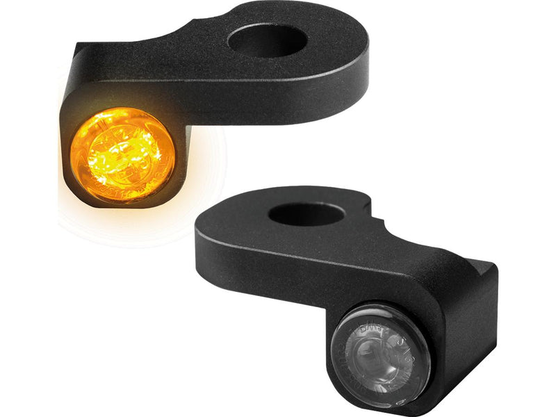 Nano Series LED Turn Signals Black Anodized Smoke LED For 10 FLSTSE