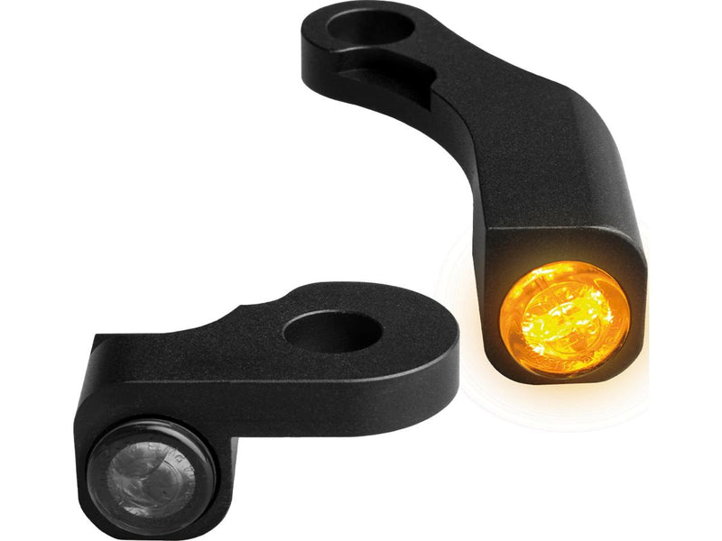 Nano Series LED Turn Signals Black Anodized Smoke LED For 18-23 Softail