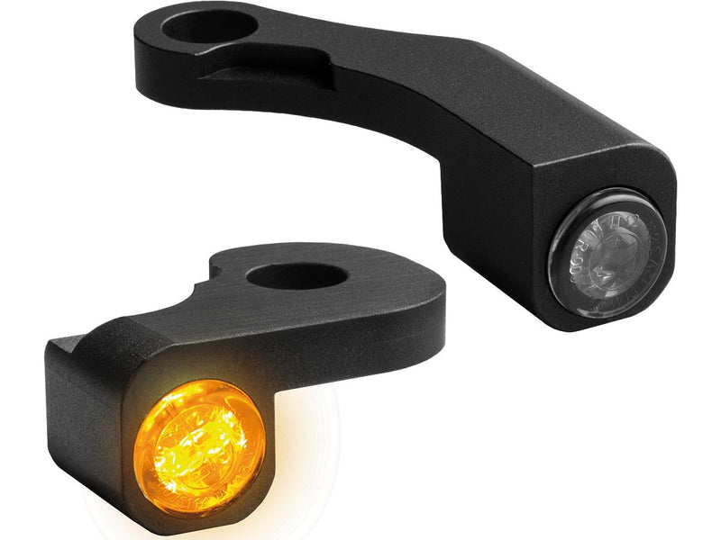 Nano Series LED Turn Signals Black Anodized Smoke LED For 09-13 Touring