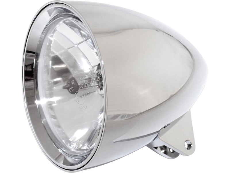 Classic 1 Headlight Without Visor Chrome H4 - 5-3/4 Inch