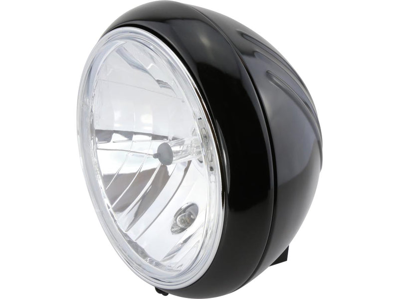 Yuma 1 Headlight Black Powder Coated H4 - 7 Inch