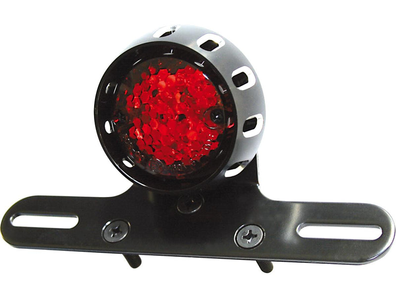 Miles LED Taillight LED Red Lens Metal Housing Black Powder Coated Red Reflector LED