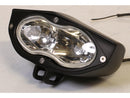 Time Crack Headlight Clear Lens Matt Black Powder Coated