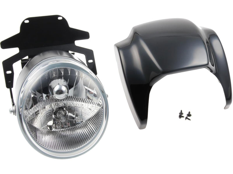 New Night Rod Style Headlamp Mask Including LED Headlight Black Gloss ABS For 14-17 FXSB