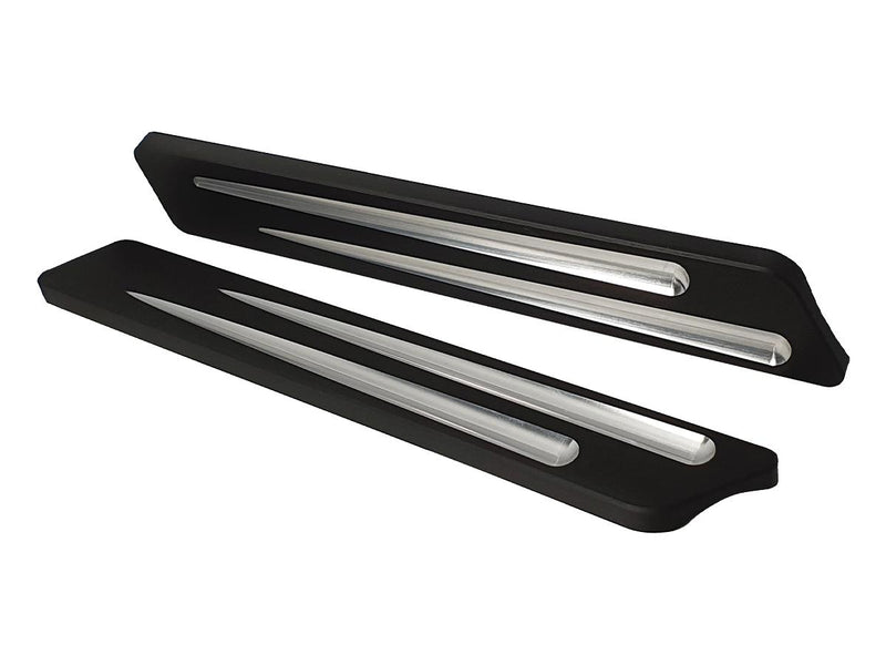 Groove Cut Fork Cover Black Anodized