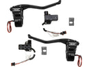 RR90 Can Bus Single Caliper Hydraulic Clutch Hand Control Kit Downward Mirrors Black Anodized