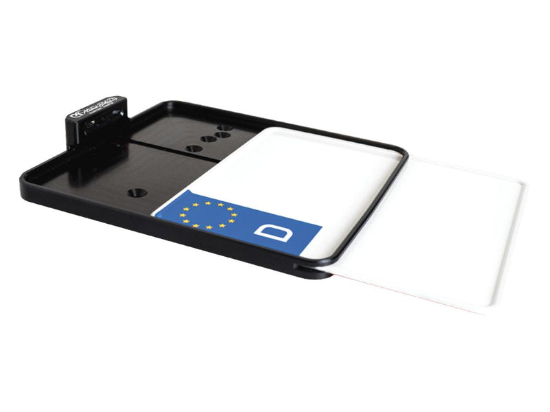 Side Mount License Plate Kit German Specification 220x200mm Black Anodized For 08-17 Softail