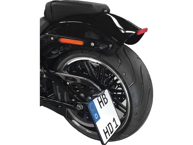 Side Mount License Plate Kit German Specification 220x200mm Black Anodized For 13-14 FXSBSE