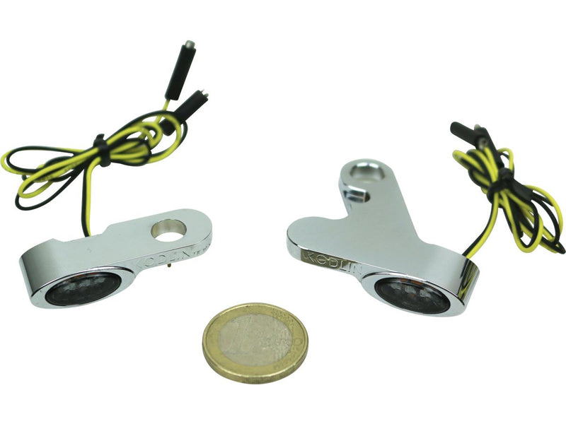 M8 Softail Elypse Front Turn Signals Chrome Smoke LED