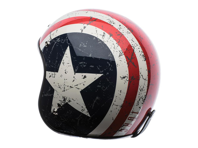 T-50 ECE Retro Jet Helmet Rebel Star White / Red / Blue