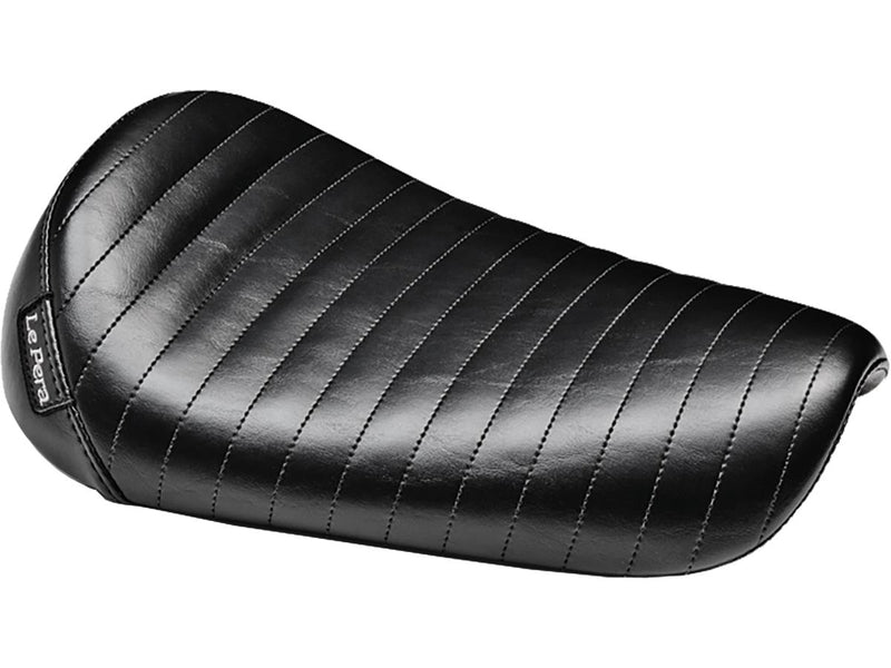 Bare Bones Solo Seat Pleated Stitch Black Vinyl For 82-03 Sportster