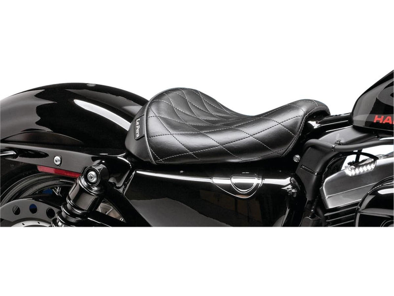 Bare Bones Solo Seat Diamond Stitch Black Vinyl For 04-06, 10-20 Sportster