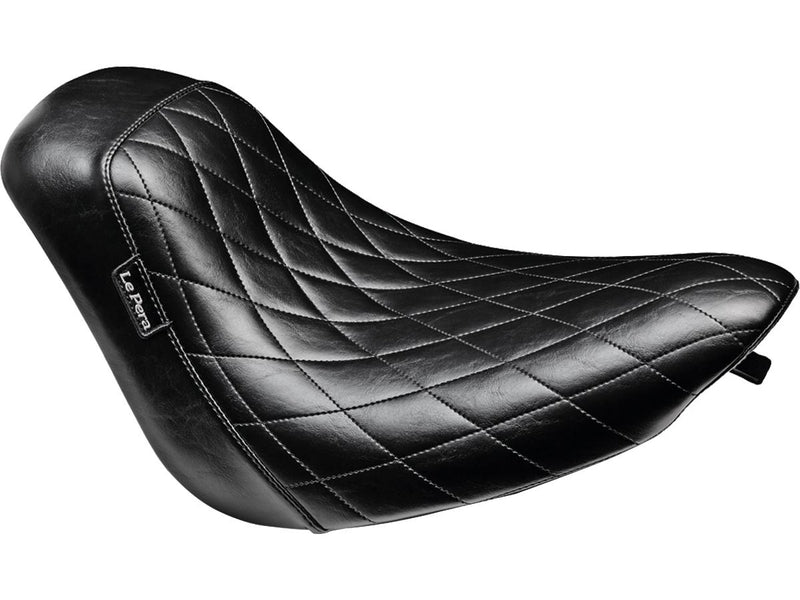 Bare Bones Solo Seat Diamond Stitch Black Vinyl For 06-17 Softail