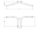 Dominator Raked Bar Handlebar Gloss Black - 10 x 1 1/4 Inch