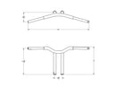 Dominator Raked Bar Handlebar Gloss Black - 12 x 1 1/4"