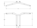Dominator Raked Bar Handlebar Black 1 1/4" Satin - 14 Inch