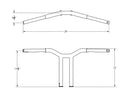 Dominator Straight Bar Handlebar Satin Black - 12 x 1 1/4"