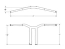 Dominator Straight Bar Handlebar Gloss Black - 14 x 1 1/4"
