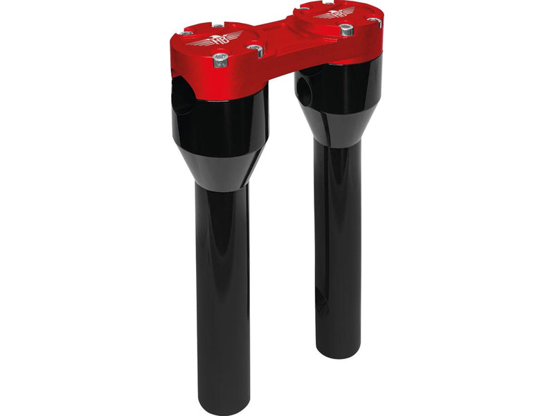 Clubstyle Straight Risers With Red Clamp Black - 1 Inch x 8 Inch