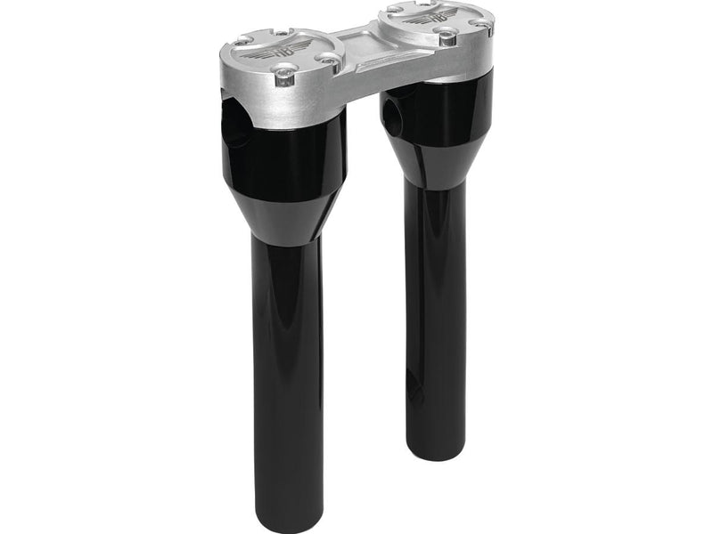 Clubstyle Straight Risers With Silver Clamp Black - 1 Inch x 8 Inch