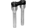 Clubstyle Straight Risers With Black Clamp Silver - 1 Inch x 8 Inch