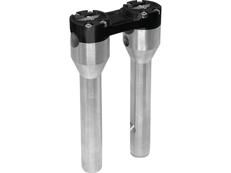 Clubstyle Straight Risers With Black Clamp Silver - 1 Inch x 8 Inch