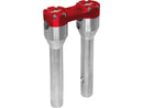 Clubstyle Straight Risers With Red Clamp Silver - 1 Inch x 8 Inch