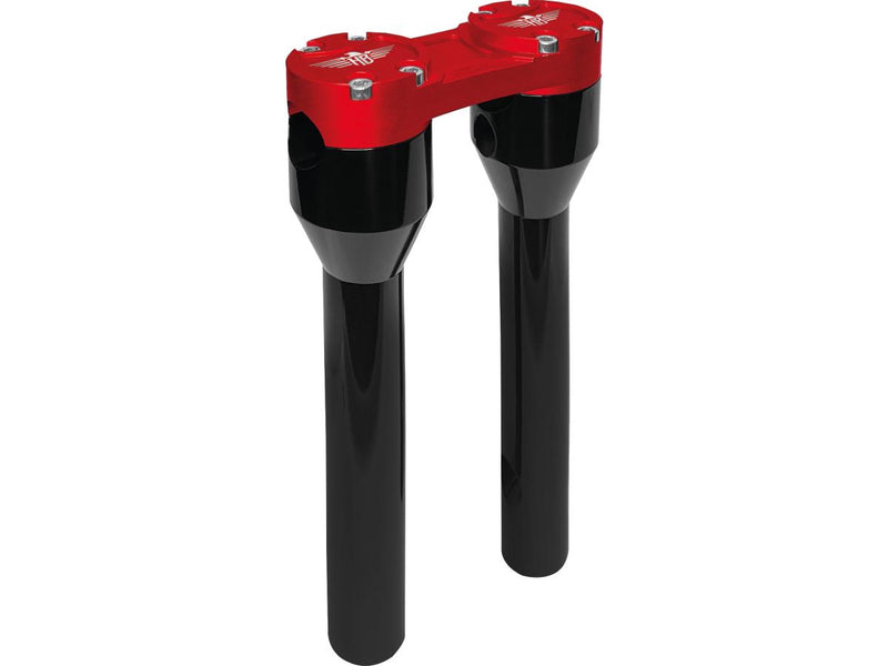Clubstyle Straight Risers With Red Clamp Black - 1 Inch x 10 Inch