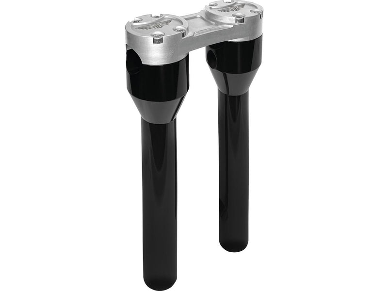 Clubstyle Straight Risers With Silver Clamp Black - 1 Inch x 10 Inch