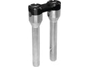 Clubstyle Straight Risers With Black Clamp Silver - 1 Inch x 10 Inch
