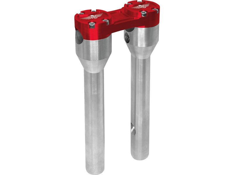 Clubstyle Straight Risers With Red Clamp Silver - 1 Inch x 10 Inch