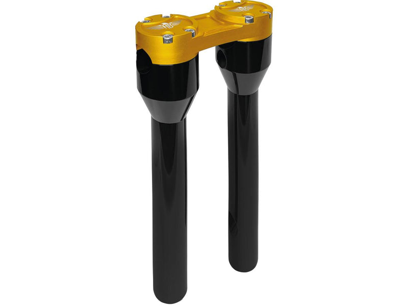 Clubstyle Straight Risers With Gold Clamp Black - 1 Inch x 12 Inch