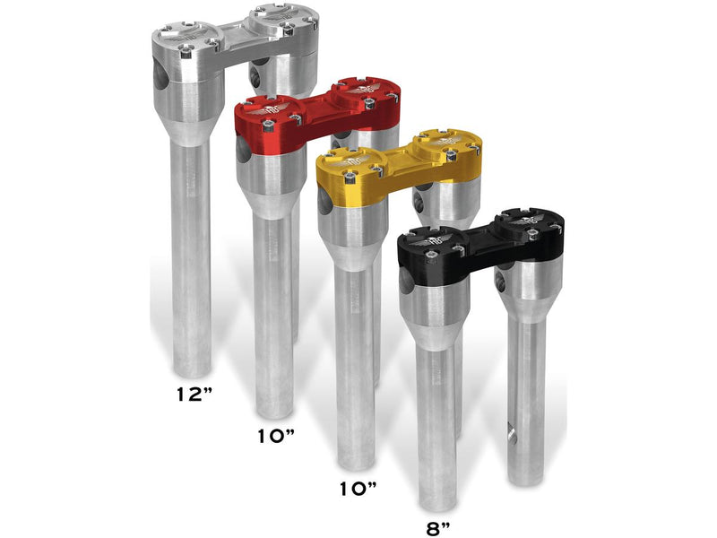 Clubstyle Straight Risers With Red Clamp Black - 1 Inch x 12 Inch