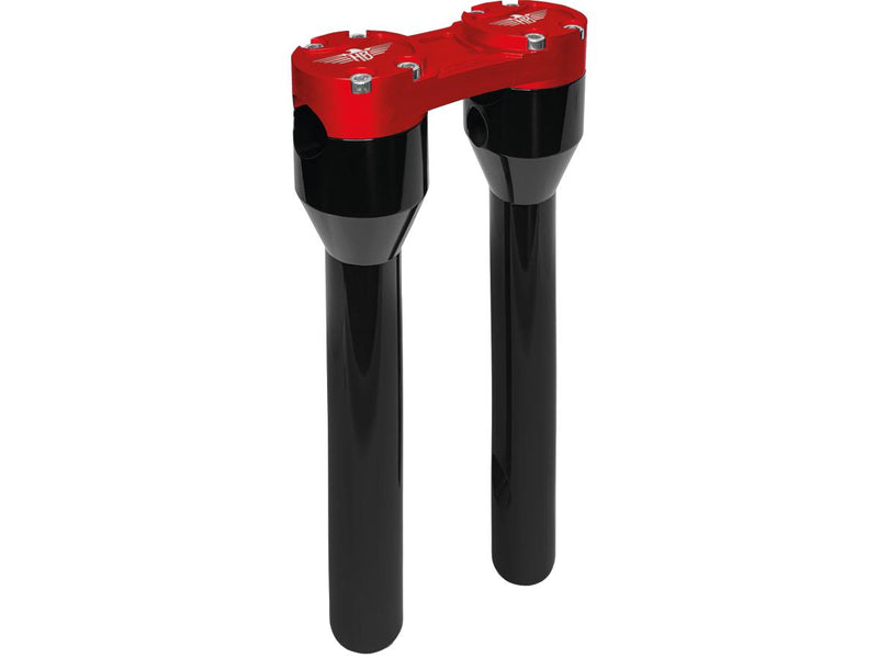 Clubstyle Straight Risers With Red Clamp Black - 1 Inch x 12 Inch