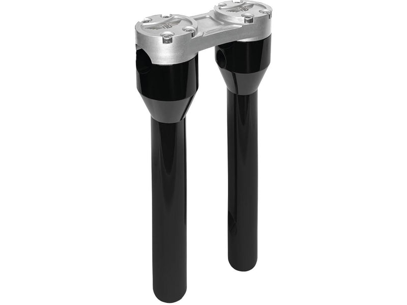 Clubstyle Straight Risers With Silver Clamp Black - 1 Inch x 12 Inch