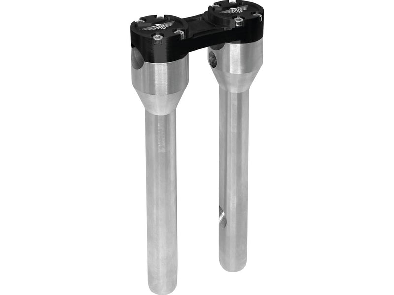 Clubstyle Straight Risers With Black Clamp Silver - 1 Inch x 12 Inch