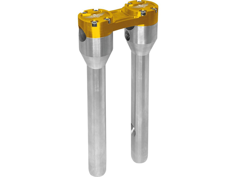 Clubstyle Straight Risers With Gold Clamp Silver - 1 Inch x 12 Inch